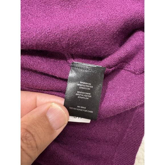 Sam Edelman 2 Piece Look Sweater Dress Magenta Size Large Mock Neck Long Sleeve - Picture 4 of 8